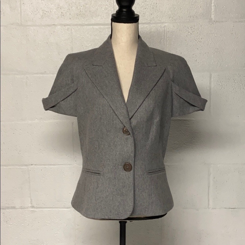 Michael Kors Made in Italy Wool Blazer Gray 10